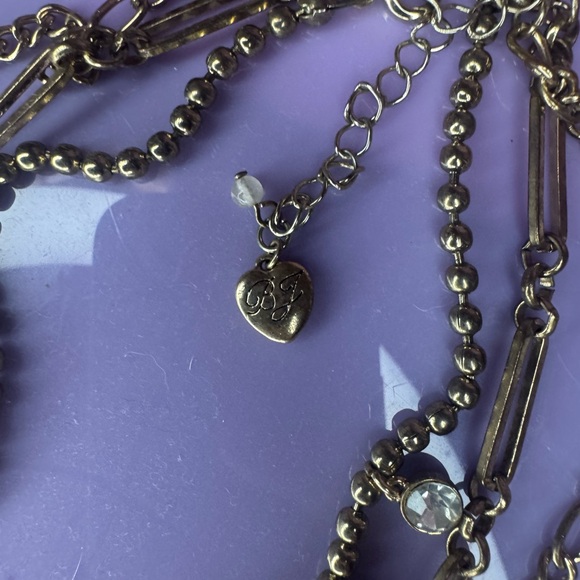 Betsey Johnson Layered Beetle Necklace with floral charms - Picture 8 of 10